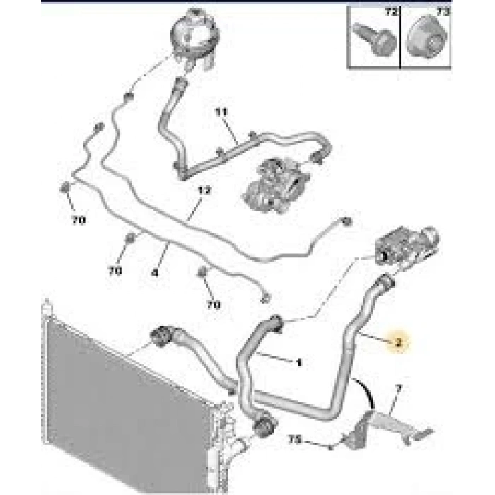 Radyatör Hortumu Alt Çıkıs Opel Grandland X 3008 Dv5Rc 18- (Oem No: 3649524)
