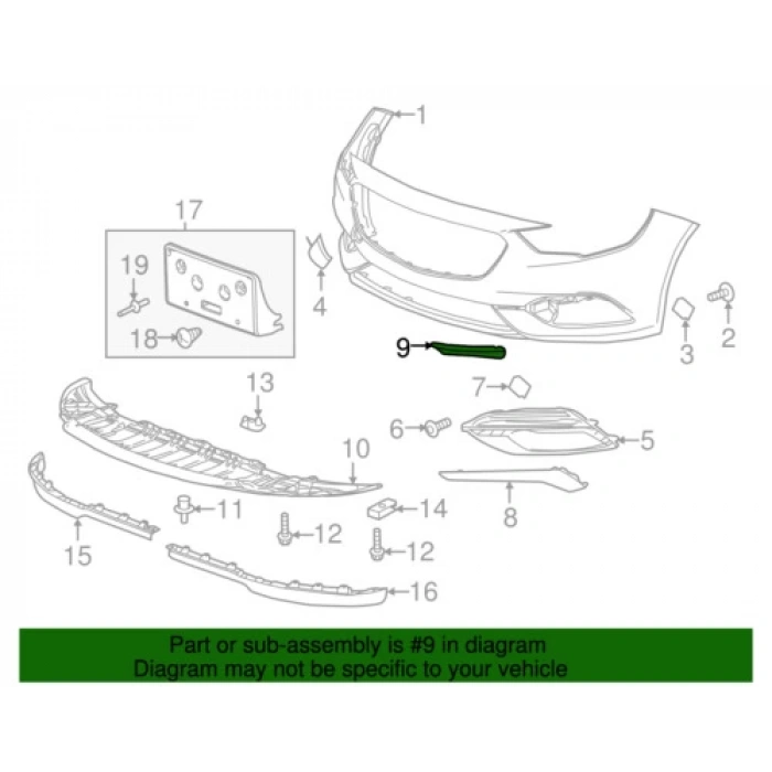 Ön Tampon Çıta : Sol Opel Insıgnıa B Bm 18- (Oem No: 39020289)