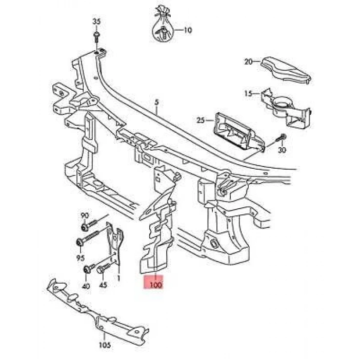 Radyatör Yan Havalandırma Passat 10-15 Sol (Oem No: 3Aa121283A)