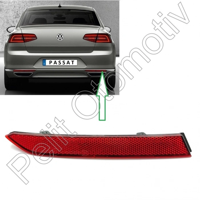 Tampon Reflektörü Arka Sağ Dış Parça Vw Passat Bm 13-19 (Oem No: 3G0945106A)