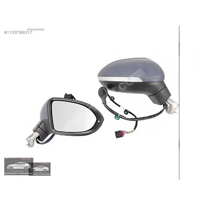 Vw Passat B8 Elektrikli Katlanır Ayna 15-Den İtibaren;Astarlı Yan+Alt Sin Hafızalı 13Pın Sağ 3G1857508Eb (Oem No: 3G1857508Eb)