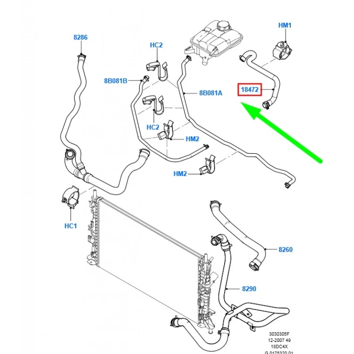 Kalorıfer Hortumu Ford Focus 1.8 Tdcı 04- (Oem No: 3M5H 9Y438 Ac)