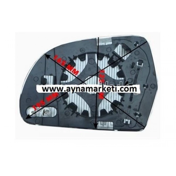 Skoda Octavıa Superb Elektrikli Ayna Camı 08/12 Kör Noktalı Mavi Cam Sol 3T0857521 (Oem No: 3T0857521)