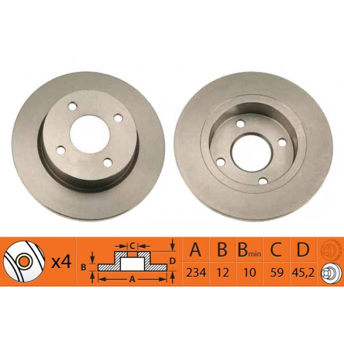 Fren Diski Ön . Japon Mıcra (K11) 1.3:1.4 93-02 (Oem No: 40206-5F001)