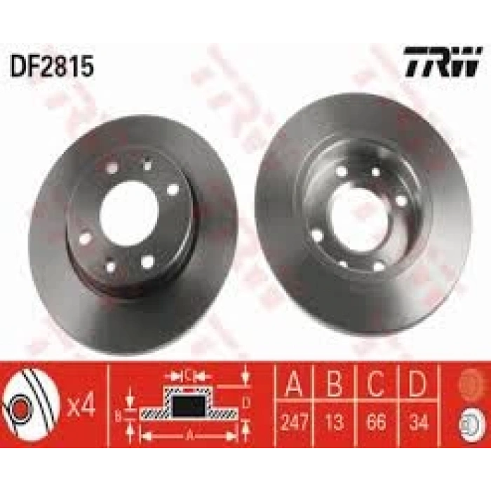 Fren Diski Ön Psa 206/306/Xsara B.M 99- (Oem No: 4246.R8 / 4249.A5)