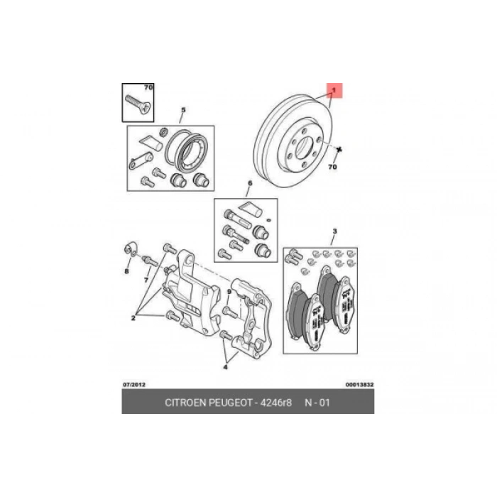 Fren Diski Ön Psa 206/306/Xsara B.M 99- (Oem No: 4246.R8 / 4249.A5)