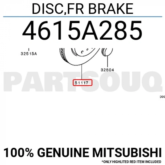 Fren Diski Ön . Japon L200 (Kk, Kl) 2.2 Dı-D 19- (Oem No: 4615A285)