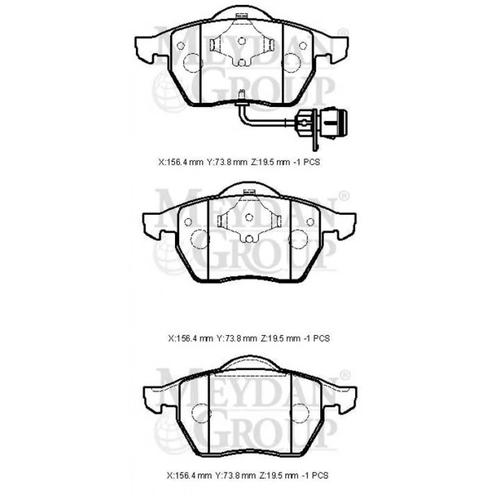 1992-1995 Audi A100 Ön Fren Balatası 2,0-2,4D-2,5Tdi-2,6-2,8 (2Kablolu)(Disk)(156,4X73,8X19,5)(Bramax) (Adet) (Oem No:4A0698151A)