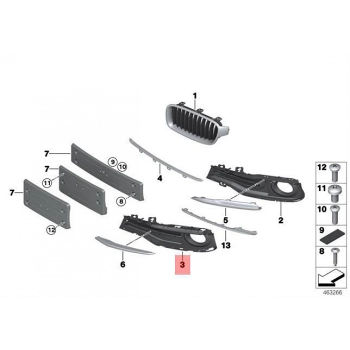 Tampon Panjuru Ön Sağ Bmw F30 Lcı-F31 Lcı Bm 14-18 (Oem No: 51117396888)