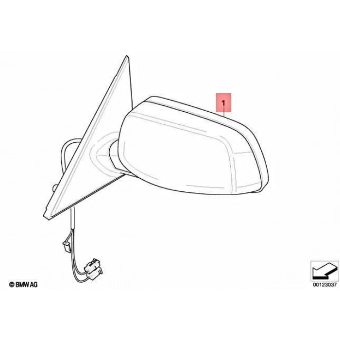 Dıs Dıkız Aynası Sol Elektrikli Isitmali Astarli Mavi Cam Kör Noktali Bmw E60 Bm 2003-2010 (Oem No: 51167189509)