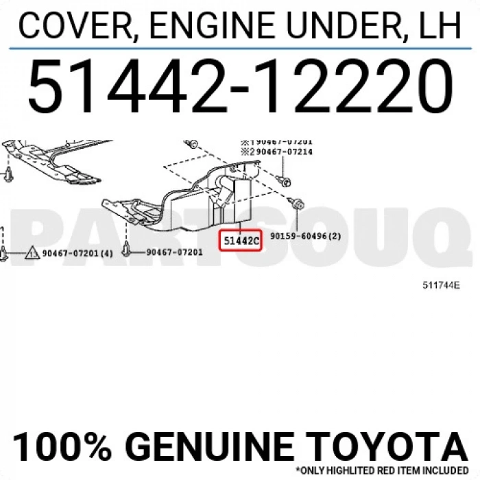 Karter Muhafazası Corolla 10-12 Sol Benzinli (Oem No: 51442-12220)