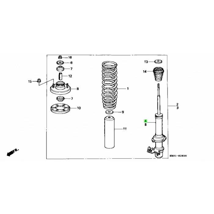 Amortısör Ön Sağ Gaz Japon Cıvıc (Eg, Eh) : Cıvıc (Ma, Mb) 95-96 : Crx (Eg) 92-97 1.5:1.6 92-95 (Oem No: 51605-Sr3-003)