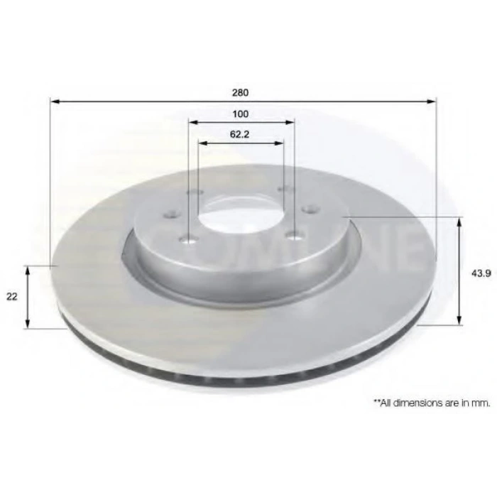Fren Diski İ20 14-21 / Bayon 21Sonrası / Stonıc 18Sonrası / Rıo 11Sonrası 1.1-1.4 Crdı / Ön Havalı 280-4 (Oem No: 517121W050)