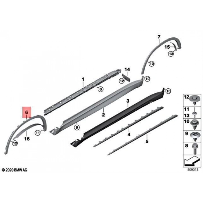 Çamurluk Kaplaması Ön : Sağ 20 Excellence Bmw X5 F15-X5 M F85 Bm 14-18 (Oem No: 51777378582)