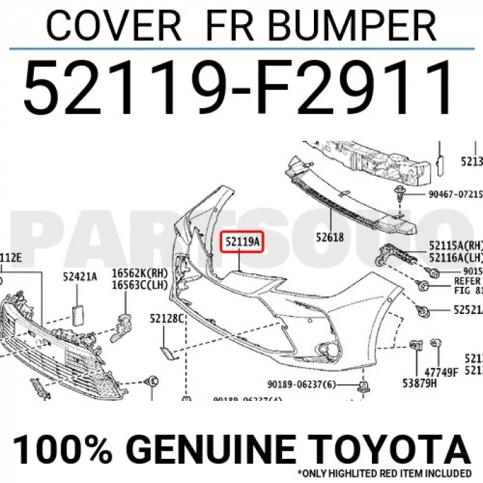 Tampon Corolla Ön 19-24 Izgaralı Komple (Oem No: 52119-F2911)