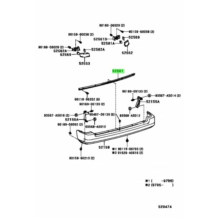 Tampon Demiri Corolla Arka  93-98 (Oem No: 52508-12030)