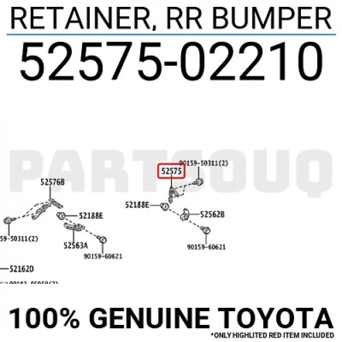 Tampon Braketi Corolla Arka 19-21 Yan Sağ None (Oem No: 52575-02210)