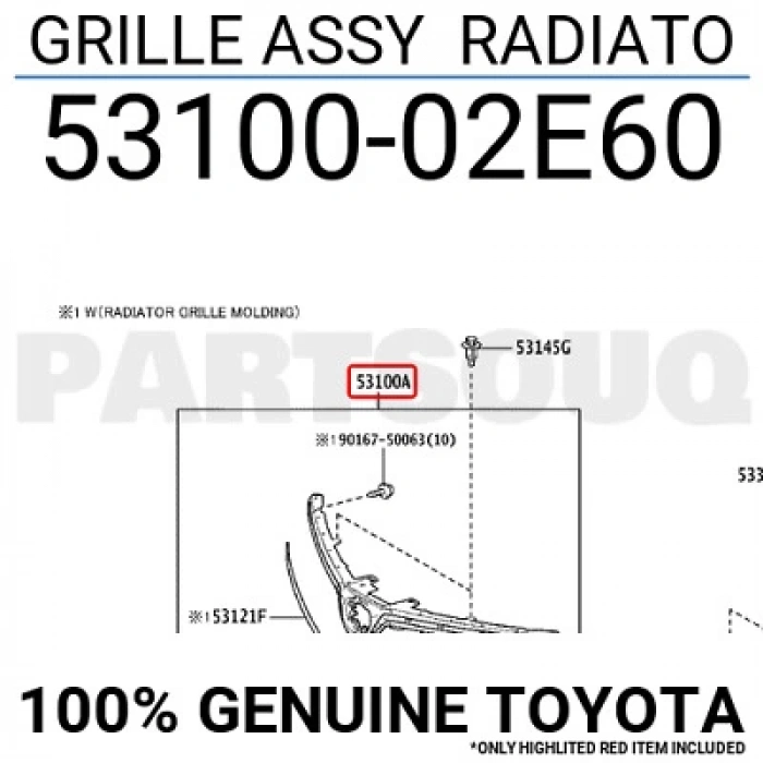 Panjur Corolla 19-22 Krom Çıtalı (Oem No: 53100-02E60)
