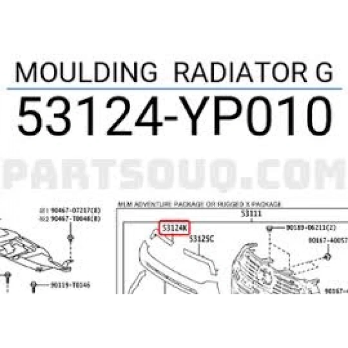Panjur Kromu ( Çıtası) Hılux 22Sonrası Sağ (Oem No: 53124-Yp010)
