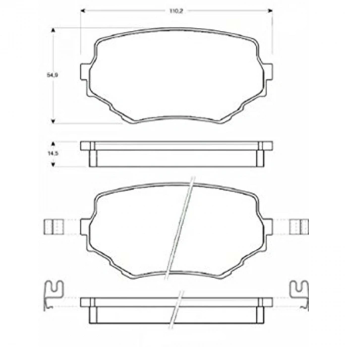 Fren Balatası Ön . Japon Vıtara (Et) 5 Kapi : Grand Vıtara (Ft, Ht) 2.0/2.5 24V/2.7 V6 98-05 2.0 96-98 (Oem No: 55200-77E00)