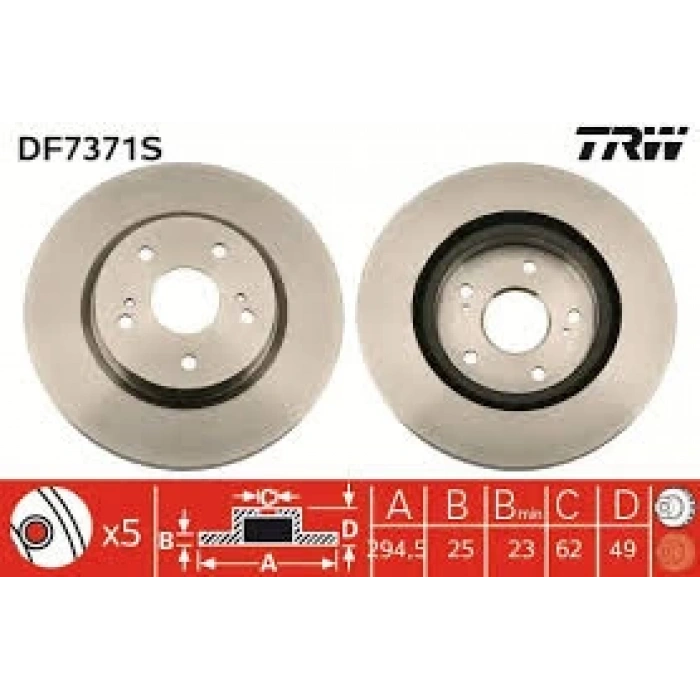 Fren Diski Ön . Japon Grand Vıtara (Jt, Td) 1.6:2.0:2.4:2.7 V6:1.9 Ddis 06-15 (Oem No: 55211-65J00)