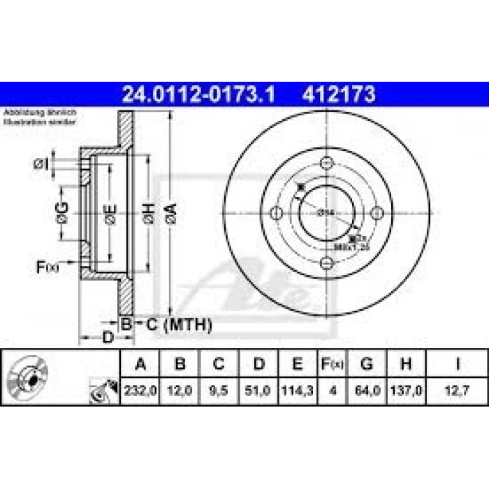 Fren Diski Ön . Japon Swıft (Ea, Ma, Ah, Aj) 1.0:1.3 89-04 (Oem No: 55311-60B21)