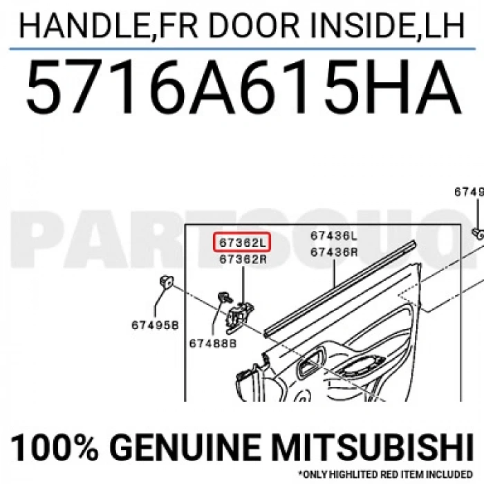 Kapı Kolu L200 15-19 İç Sol Krom (Oem No: 5716A615Ha)