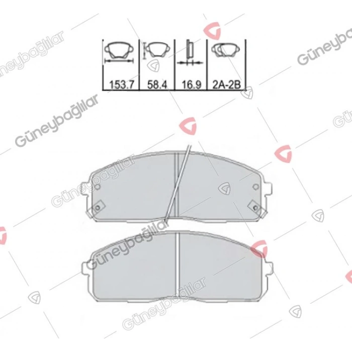Fren Balatası Ön Kore H100 Kmy 04-/Pregıo 01-06/Bongo 11- Dızel 2004-2012 (Oem No: 581014Fa00)