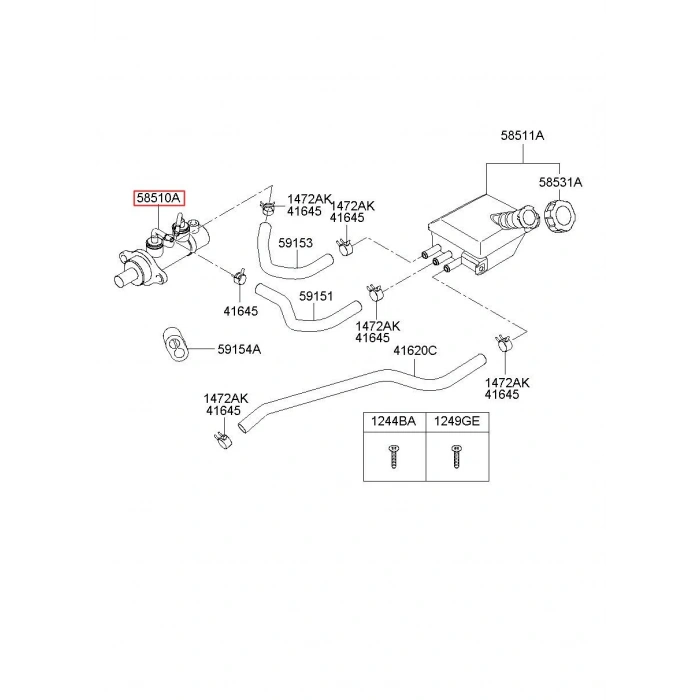 Fren Ana Merkez H100 Kamyonet 16Sonrası (Oem No: 58510-4F700)
