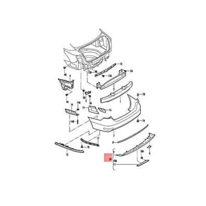 Tampon Alt Koruyucu Karlık Jetta 15Sonrası Arka (Oem No: 5C6807433G)