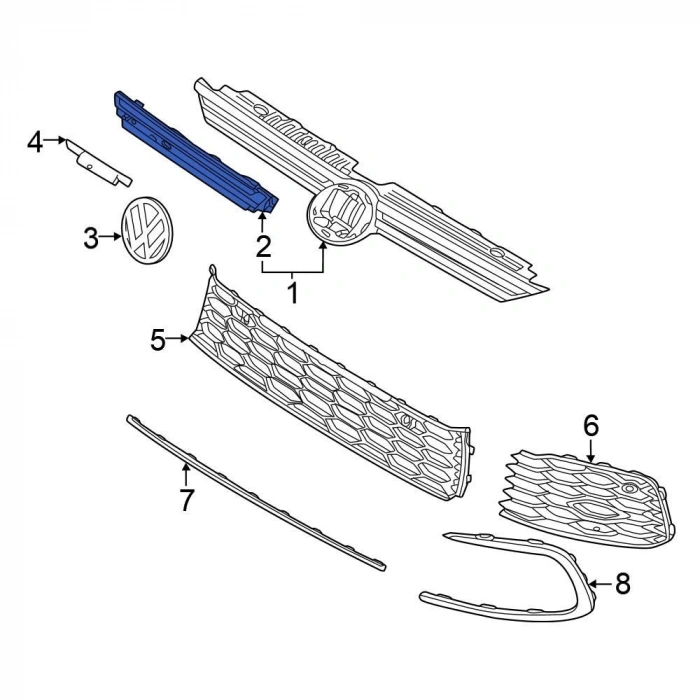 Panjur Farı Sol Vw Golf8 Bm 20- (Oem No: 5H0941653C)