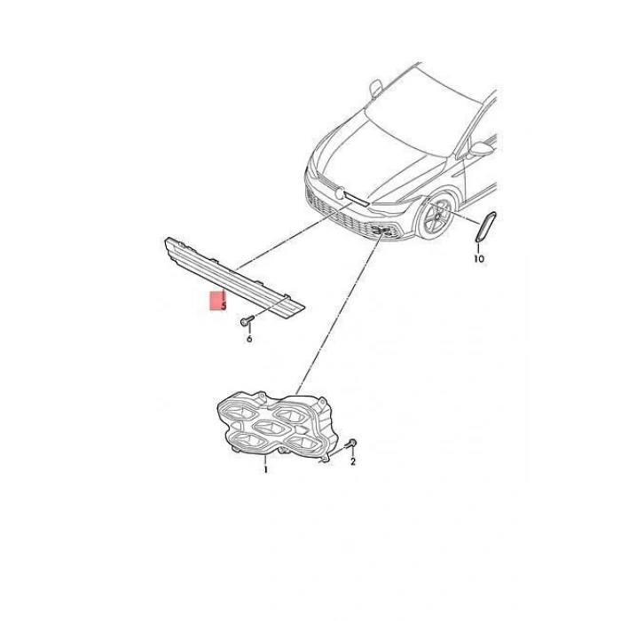 Panjur Farı Sağ Vw Golf8 Bm 20- (Oem No: 5H0941654F)