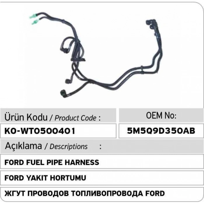 Yakıt Borusu Focus / C Max 06-11 1.6 Tdcı Takım (Oem No: 5M5Q9D350Ab)