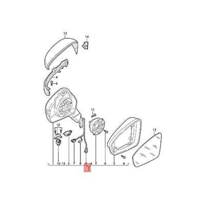 Dış Dikiz Aynası Tiguan 16Sonrası Elektrikli,Isıtmalı, Sinyalli Astarlı, Sol (Oem No: 5Nb857508P9B9)