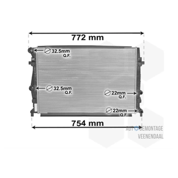 Su Radyatörü 735556 Vw Golf7-A3-Leon-Octavıa Chzk-Dklb-Cyva-Cjzb-Chpa-Cpta 1,0 Tsı-1,2 Tsı-1,4 Tsı 13- (Oem No: 5Q0121251Ea)