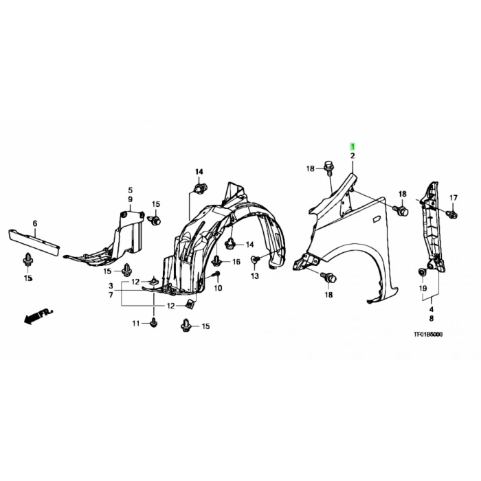 Çamurluk Jazz 09Sonrası Ön Sağ (Simyi) (Oem No: 60211-Tf0-G00Zz)