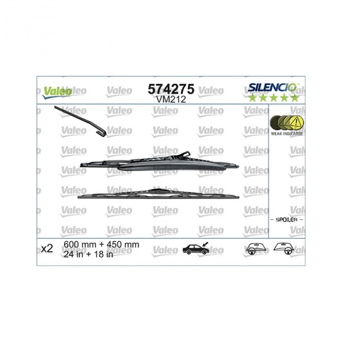 Silecek Süpürgesı Ön Takım 650 / 400 Mm Psa C3 Bm 09-11 (Oem No: 6423L6)