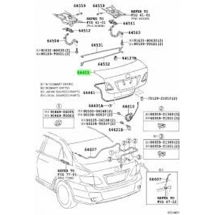 Kaput Bagaj Corolla 07-09 None (Oem No: 6440102380N)