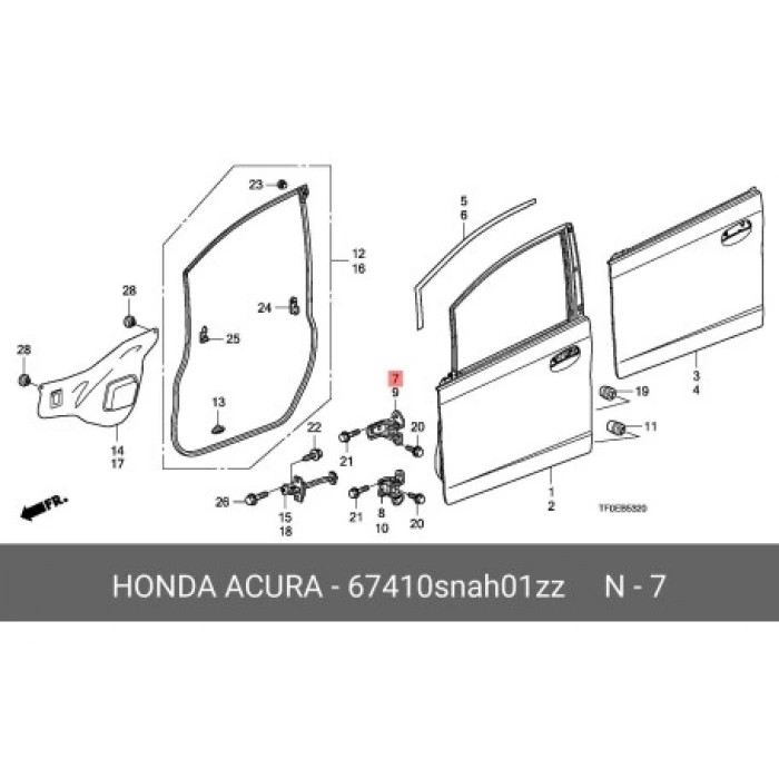Kapı Menteşe Civic Ön Sağ Alt 06-12 None (Oem No: 67410-Sna-H01Zz)