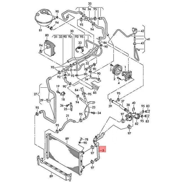 Radyatör Su Hortumu Vw Polo-Ibıza-Toledo-Fabıa-Roomster Cbza-Cbzb-Cbzc 1,2 Tsı 10- (Oem No: 6R0122101Ch)
