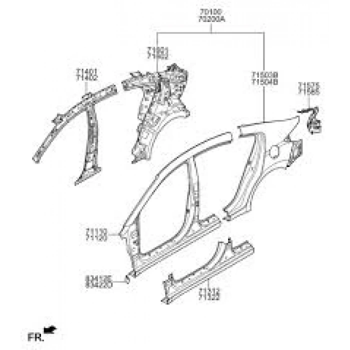 Marşpiyel Sacı Elantra 16-18 Sağ None (Oem No: 71322-F2D02)