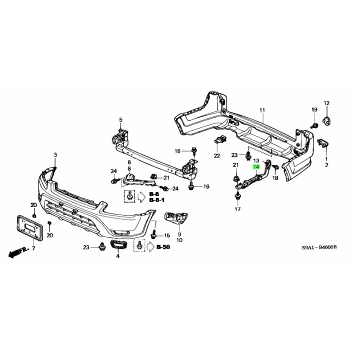 Honda Crv 2002-2006 Arka Tampon Braketi Sol (Tyg) (Adet) (Oem No:71598S9A000)