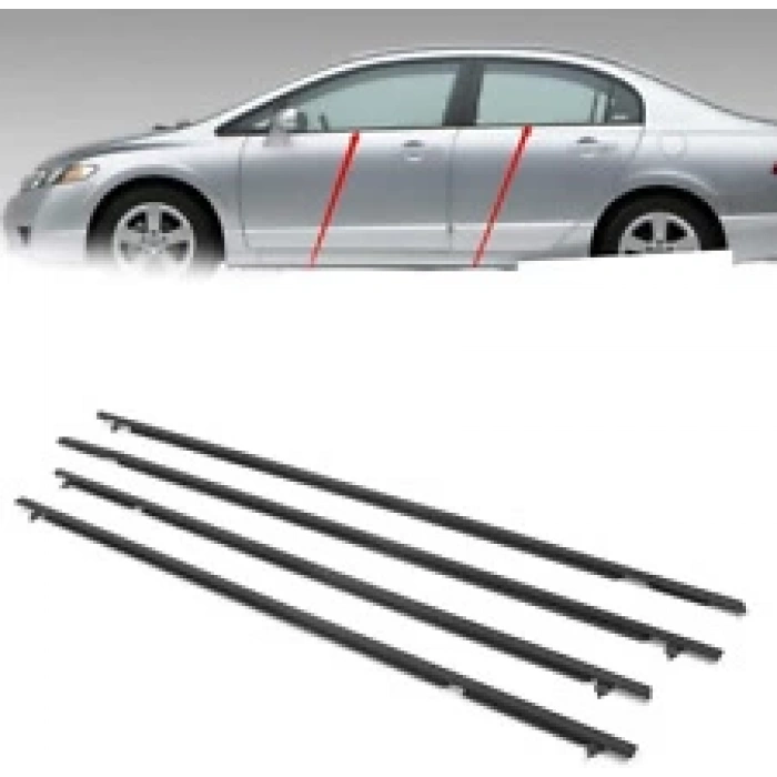 Cam Sıyırıcı Cıvıc  96-00 Ön Kapı Dış Sağ (Siyah) (Oem No: 72410-S01-A01)