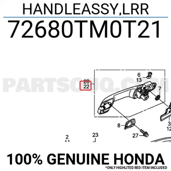 Kapı Kolu Cıty 09-13 Arka Dış Sol Krom (Oem No: 72680-Tm0-T21)