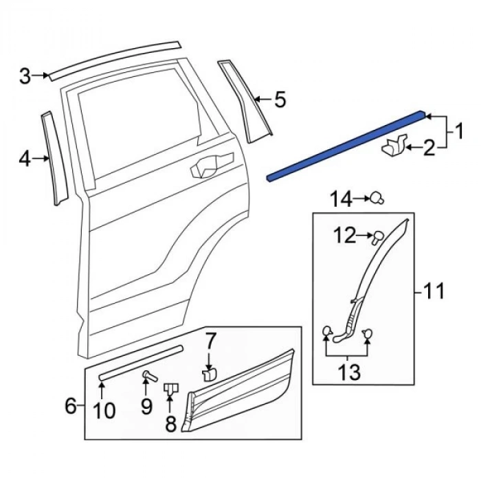 Cam Sıyırıcı Crv 18Sonrası Arka Kapı Dış Sol (Oem No: 72950-Tny-J01)