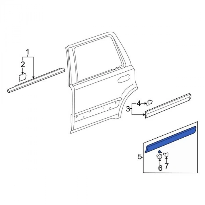 Honda Crv 2003-2006 Kapı Bandı Arka Sol (Oem No: 75333-S9A-003)