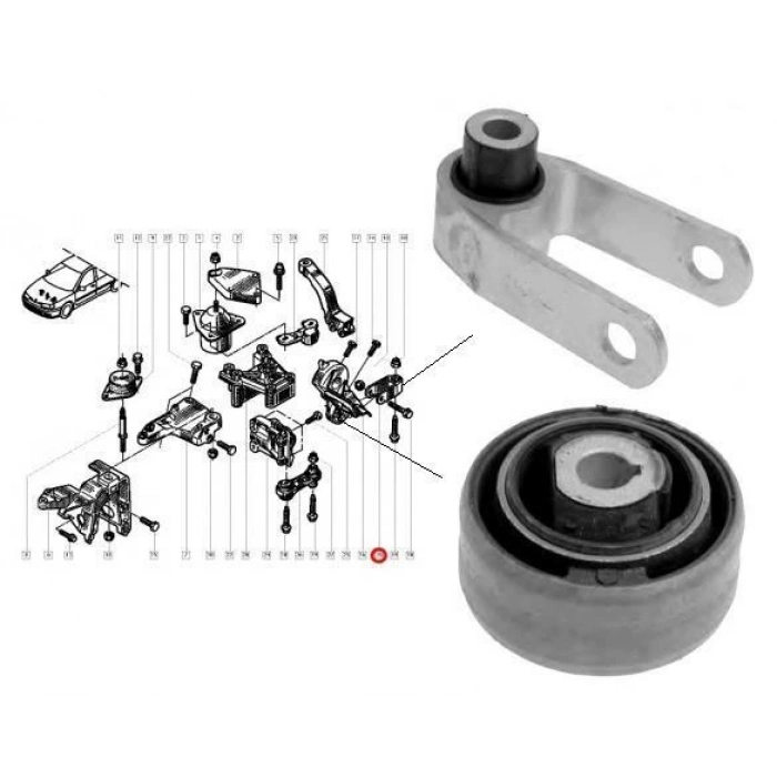 Motor Takoz Burcu Motor Baglantı Burcu Renault Laguna I 2.0 16V 93- (Oem No: 7700825795)