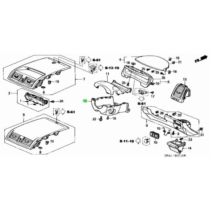 Direksiyon Panel Kapağı Accord 03-08 Alt (Oem No: 77360-Sdc-003Za)