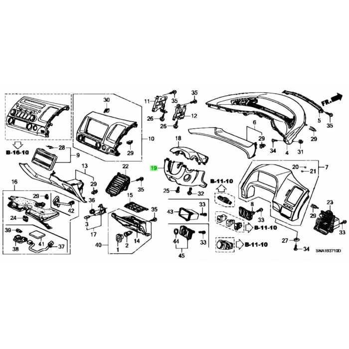 Direksiyon Panel Kapağı Cıvıc 06-12 Alt Fd6 (Oem No: 77360-Sna-K01Za)