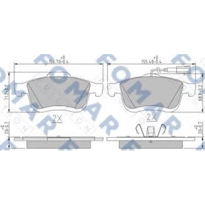 Fren Balatası Ön Fıat Doblo Iıı/Combo/Delta Bm 07- (Oem No: 77365396)